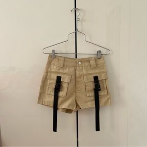 Khaki Buckle Cargo Shorts